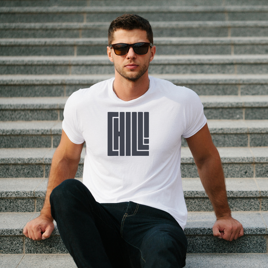 Chill! Minimal Print T-Shirt | Cotton strechable | Modern Design